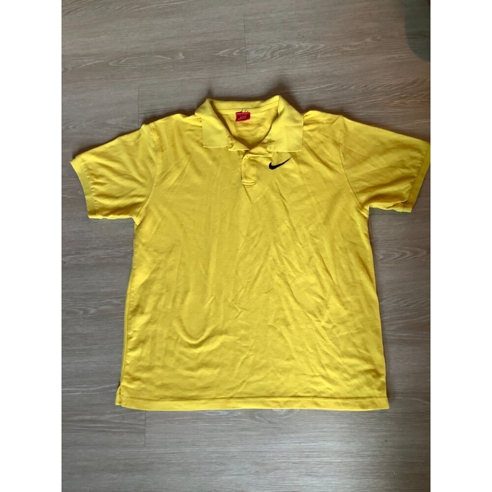 Nike Chrome Yellow/Black Dry Victory Polo Texture Golf Shirt Men's Size 2XL